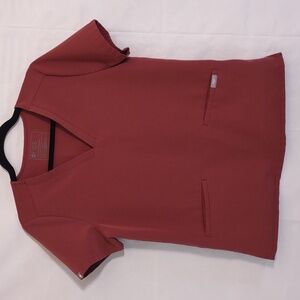 FIGS Women's V-Neck Medical Scrub Top - Brick Red